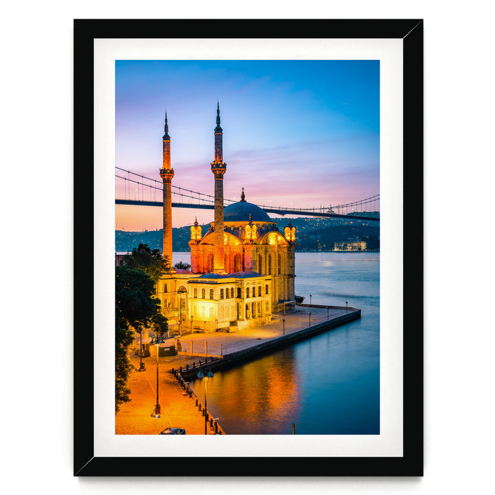 Dawn in Istanbul, Turkey – fine art print in a black frame with white mat