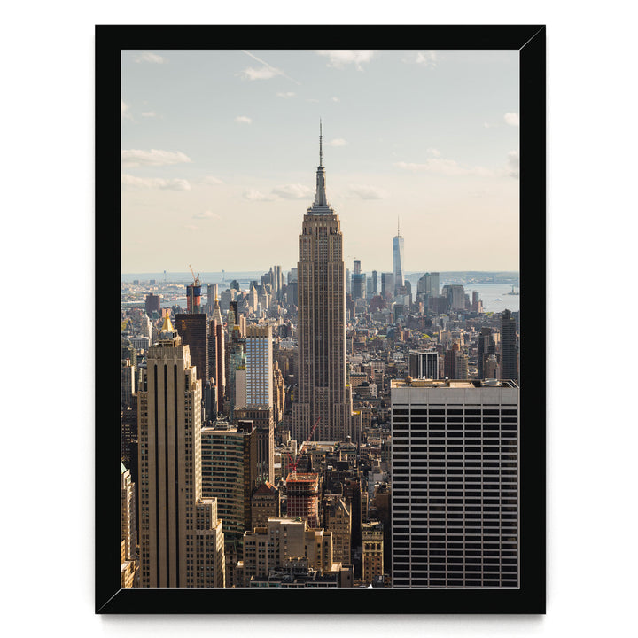 Empire State Building at Sunset, New York City – fine art print in a black frame, no mat