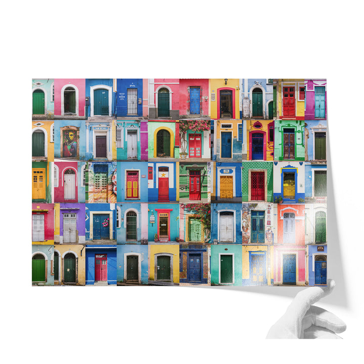 Colorful Doors of Brazil IV unframed print on lustre photo paper