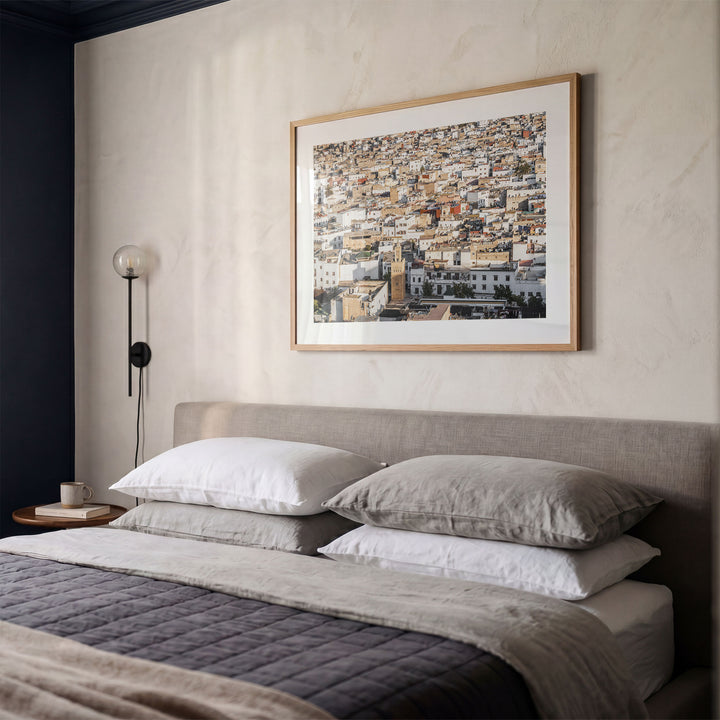 Medina of Rabat from Above, Morocco framed print styled on the wall