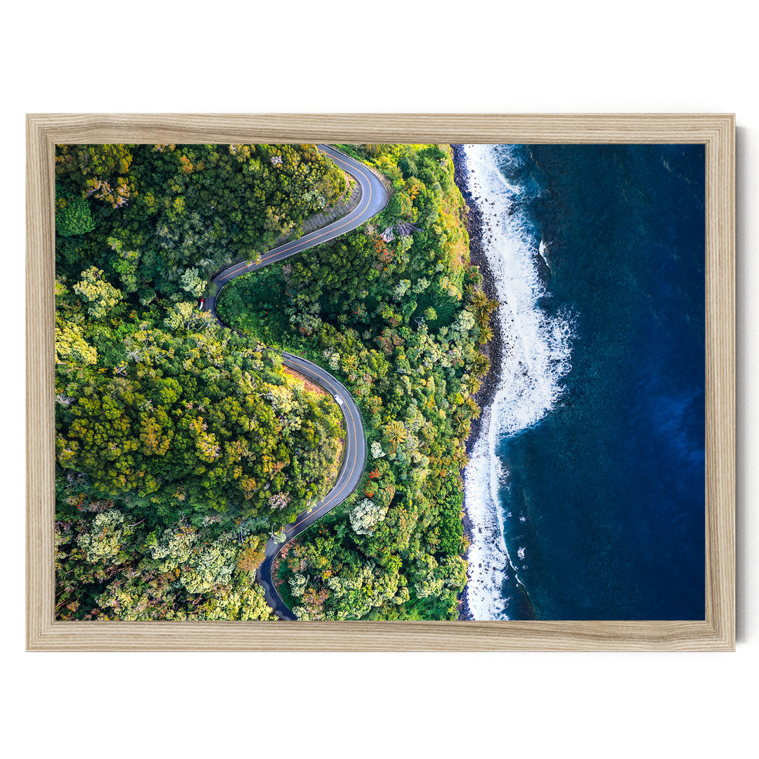 Road to Hana II, Maui, Hawaii print in a natural wood frame without mat