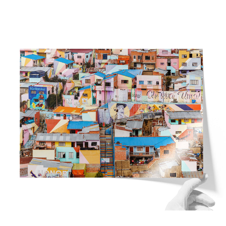 Colorful Hillside Houses, La Paz, Bolivia unframed print on lustre photo paper