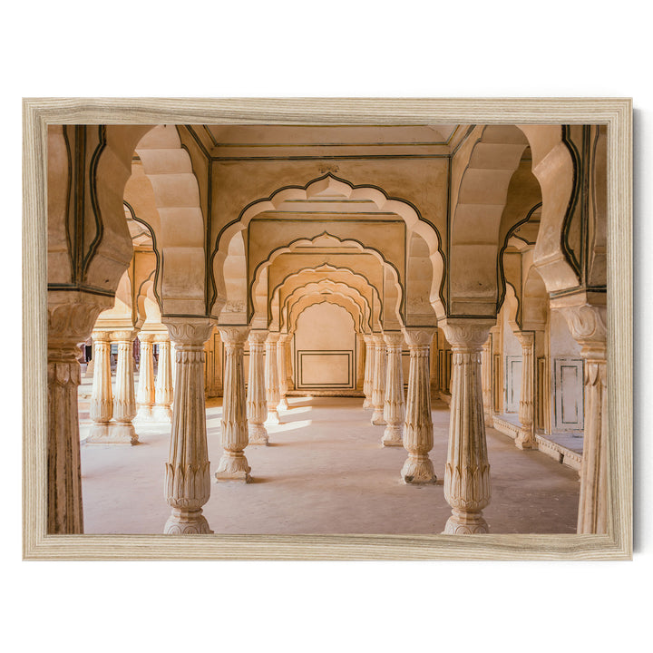 Archway, Amber Fort, Jaipur, India print in a natural wood frame without mat