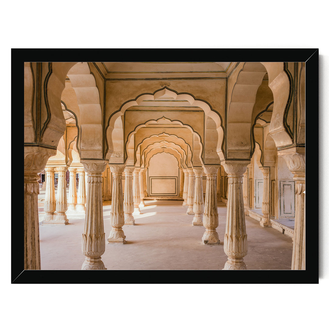 Archway, Amber Fort, Jaipur, India print in a black frame without mat