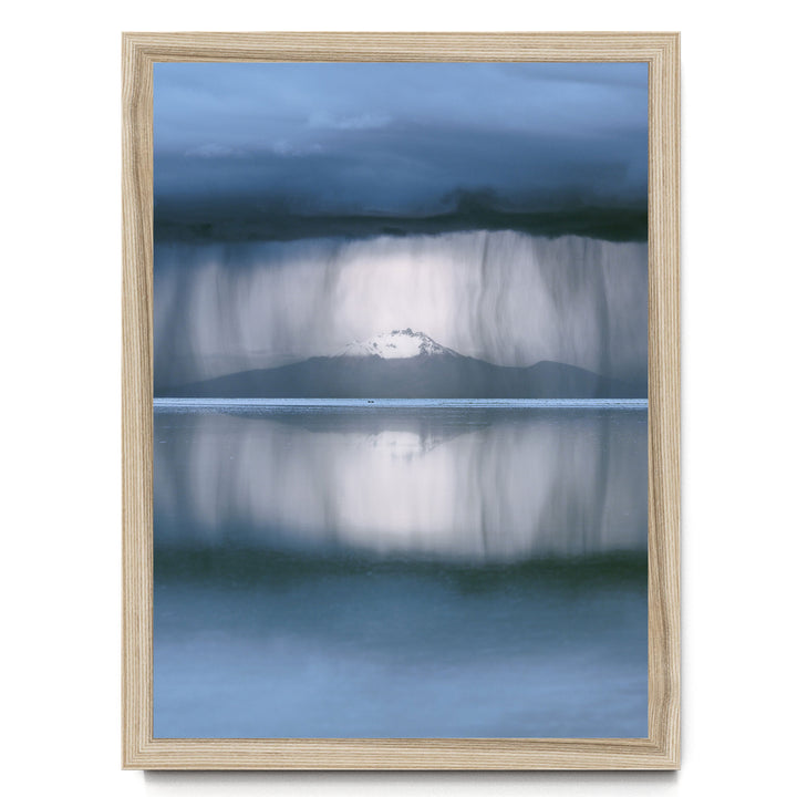Storm over Salar de Uyuni I, Bolivia print in a natural wood frame without mat