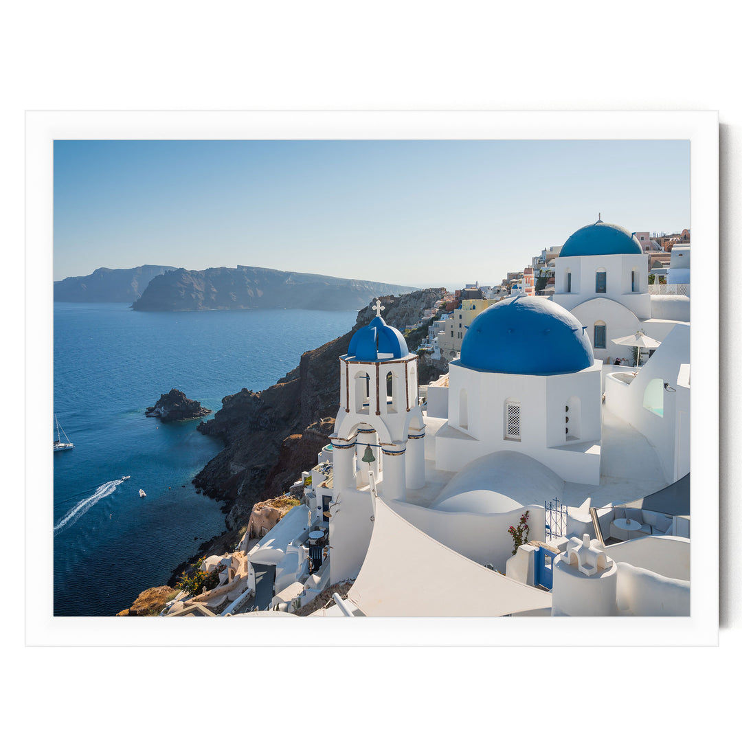 Blue Santorini, Oia, Greece print in a white frame without mat