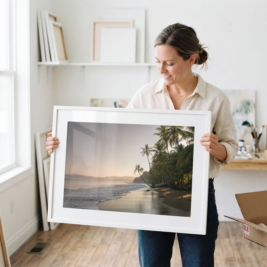 Palm Beach at Dawn, Drake Bay, Costa Rica wall art in a contemporary home