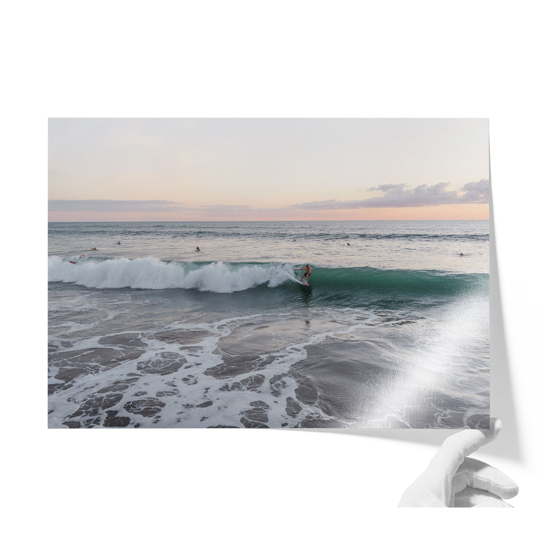 Riding the Wave at Sunset II, Costa Rica unframed print on lustre photo paper