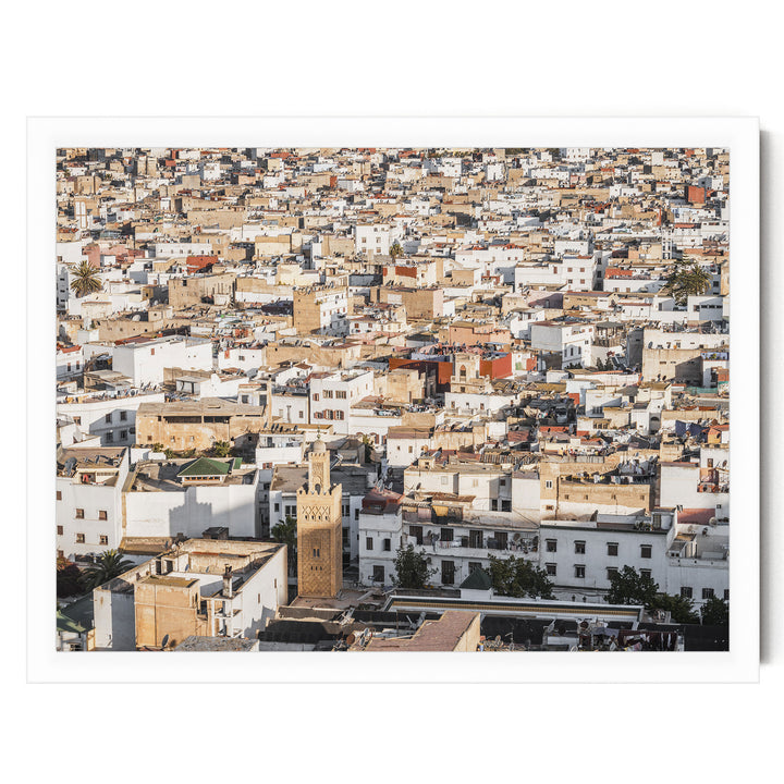 Medina of Rabat from Above, Morocco print in a white frame without mat