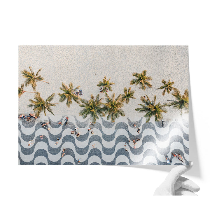Copacabana Promenade from Above, Rio de Janeiro, Brazil unframed print on lustre photo paper