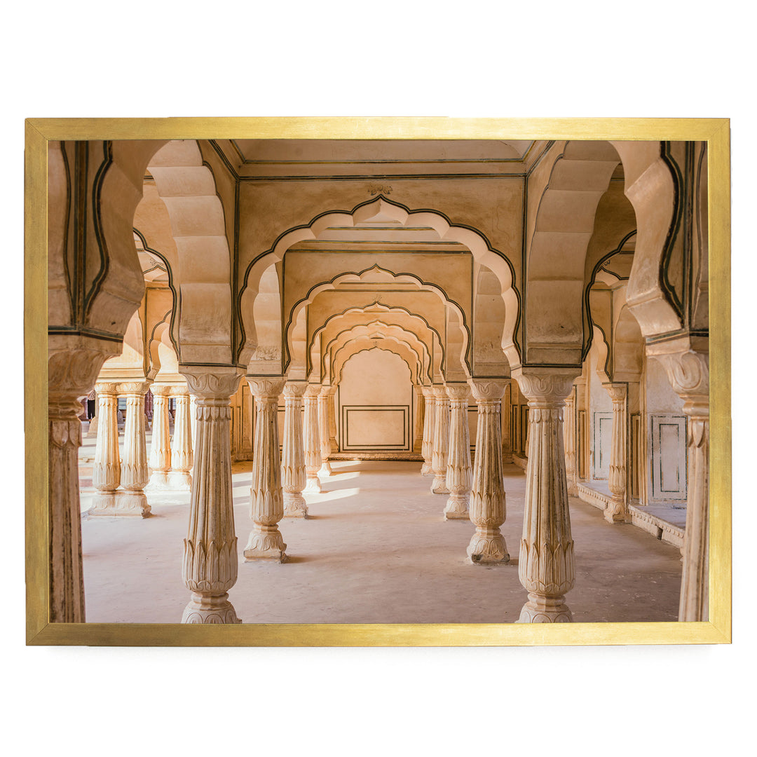Archway, Amber Fort, Jaipur, India print in a gold frame without mat