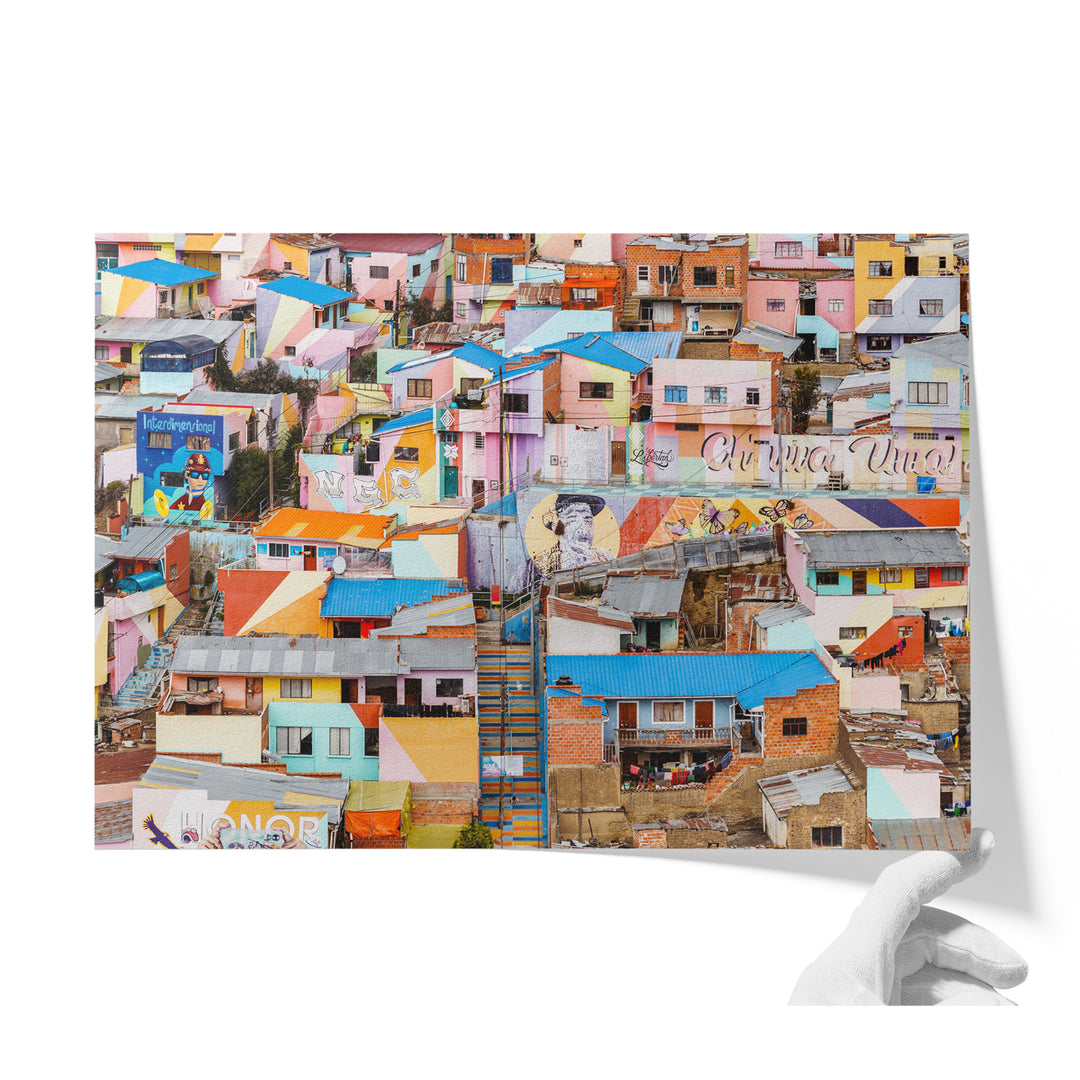 Colorful Hillside Houses, La Paz, Bolivia unframed print on matte fine art paper