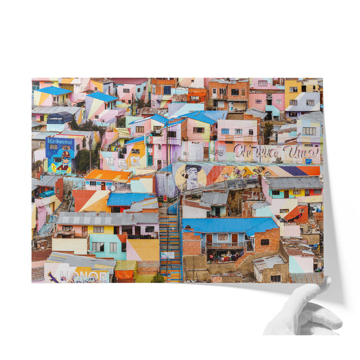 Colorful Hillside Houses, La Paz, Bolivia unframed print on matte fine art paper