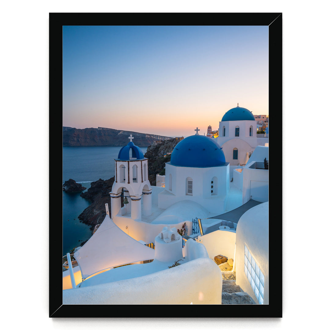 Iconic Santorini III, Oia, Greece print in a black frame without mat