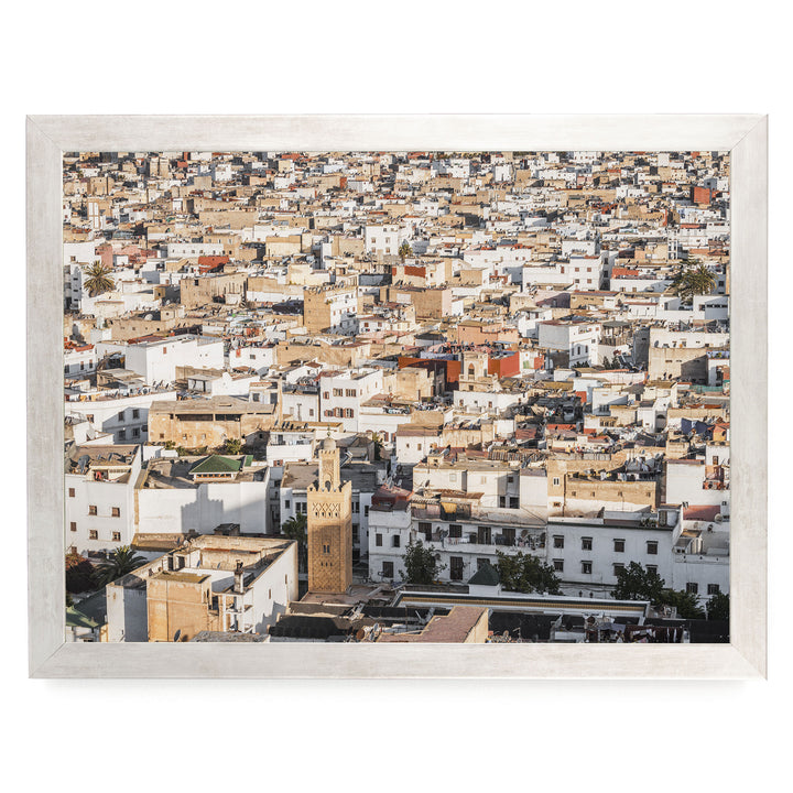 Medina of Rabat from Above, Morocco print in a silver frame without mat
