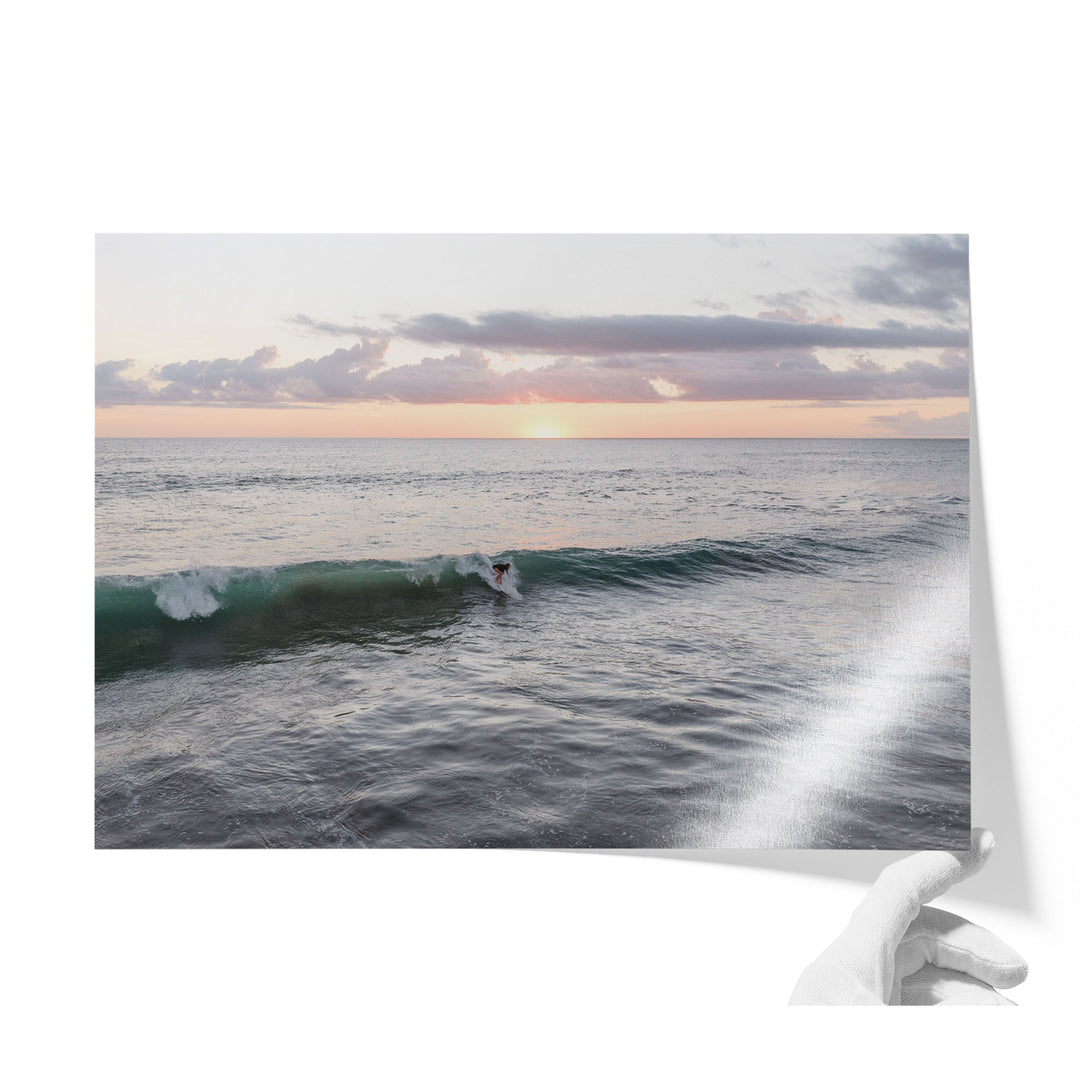 Riding the Wave at Sunset I, Costa Rica unframed print on lustre photo paper