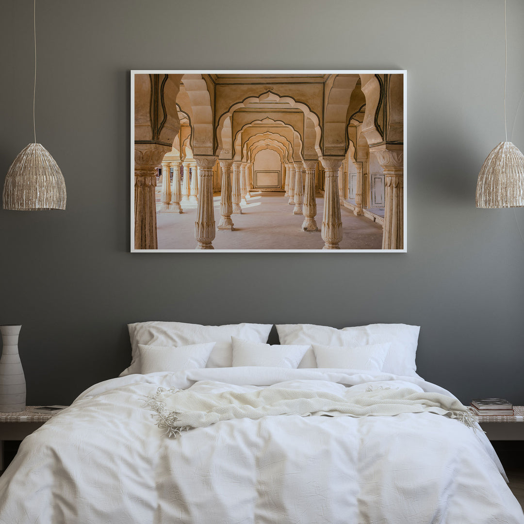 Archway, Amber Fort, Jaipur, India framed wall art in a home interior