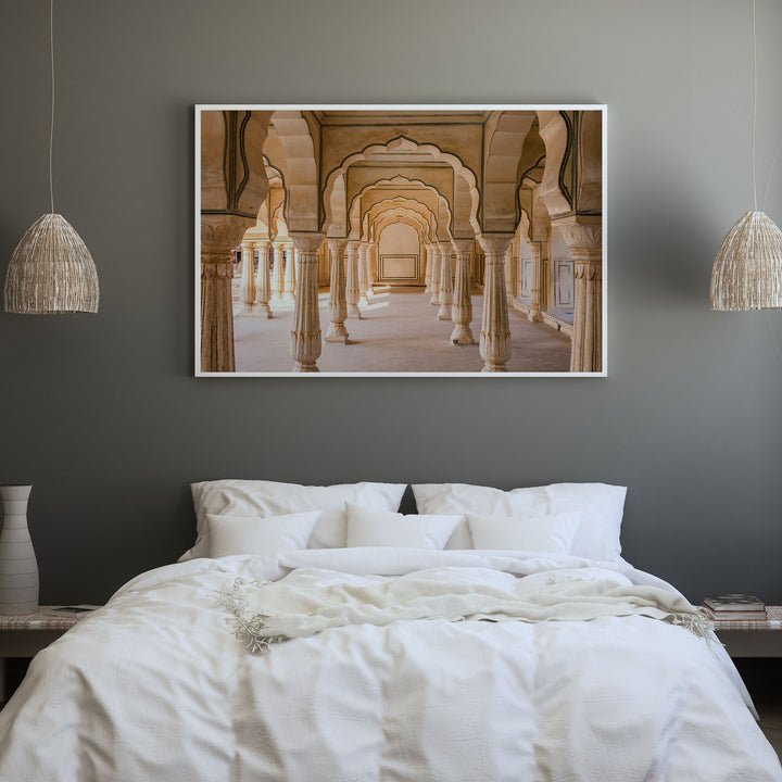 Archway, Amber Fort, Jaipur, India framed wall art in a home interior