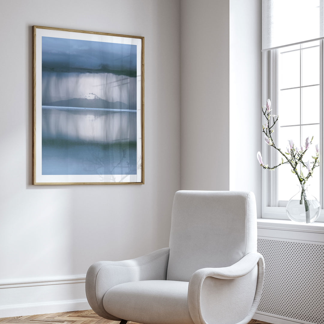 Storm over Salar de Uyuni I, Bolivia framed wall art in a cozy interior