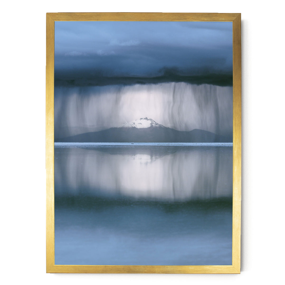 Storm over Salar de Uyuni I, Bolivia print in a gold frame without mat