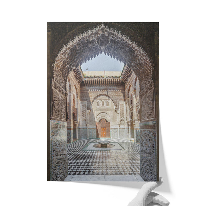 Ornate Madrasa Archway, Fes, Morocco unframed print on matte fine art paper