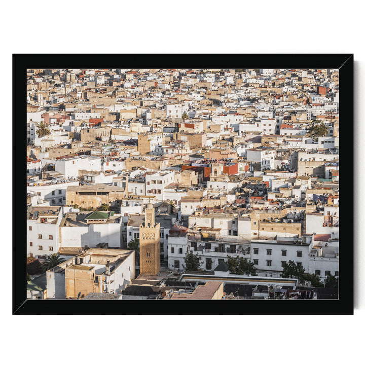 Medina of Rabat from Above, Morocco print in a black frame without mat