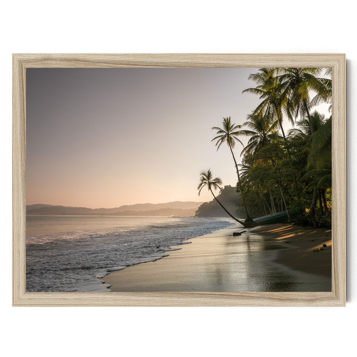 Palm Beach at Dawn, Drake Bay, Costa Rica print in a natural wood frame without mat