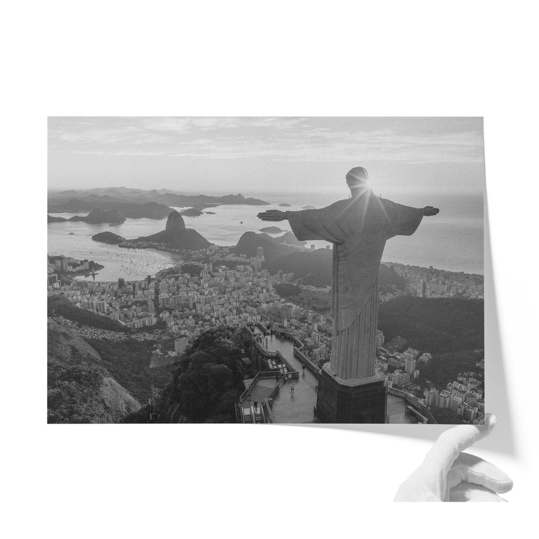 Christ the Redeemer, Rio de Janeiro, Brazil – B&amp;W unframed print on matte fine art paper