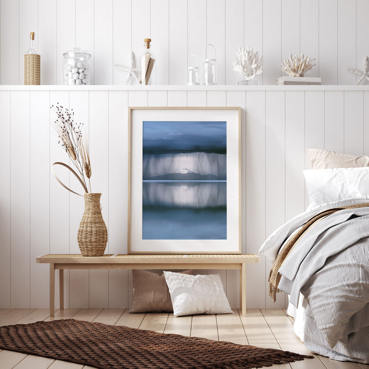 Storm over Salar de Uyuni I, Bolivia framed wall art in a home interior