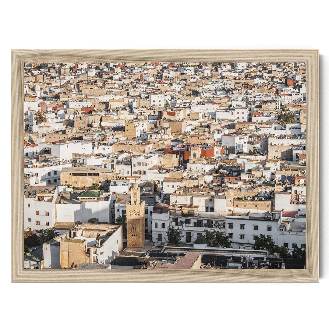Medina of Rabat from Above, Morocco print in a natural wood frame without mat