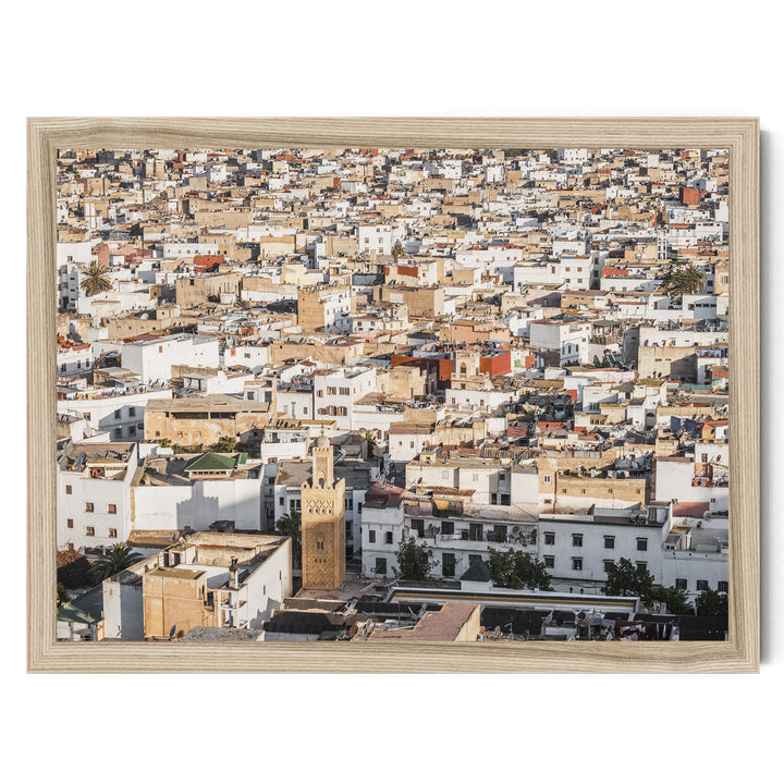 Medina of Rabat from Above, Morocco print in a natural wood frame without mat