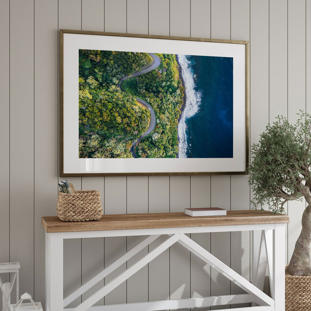Road to Hana II, Maui, Hawaii wall art displayed in a room setting
