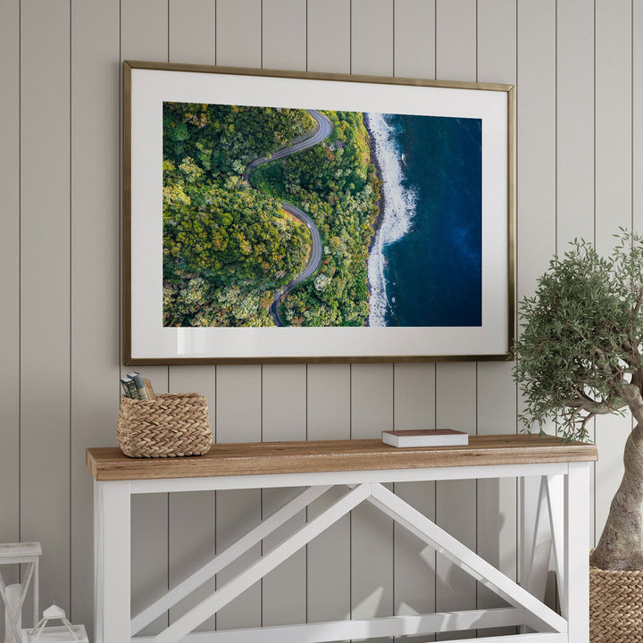 Road to Hana II, Maui, Hawaii wall art displayed in a room setting