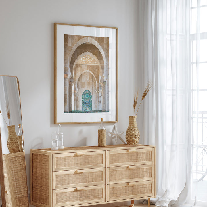 Mosaic Archway, Hassan II Mosque, Casablanca wall art in a contemporary home