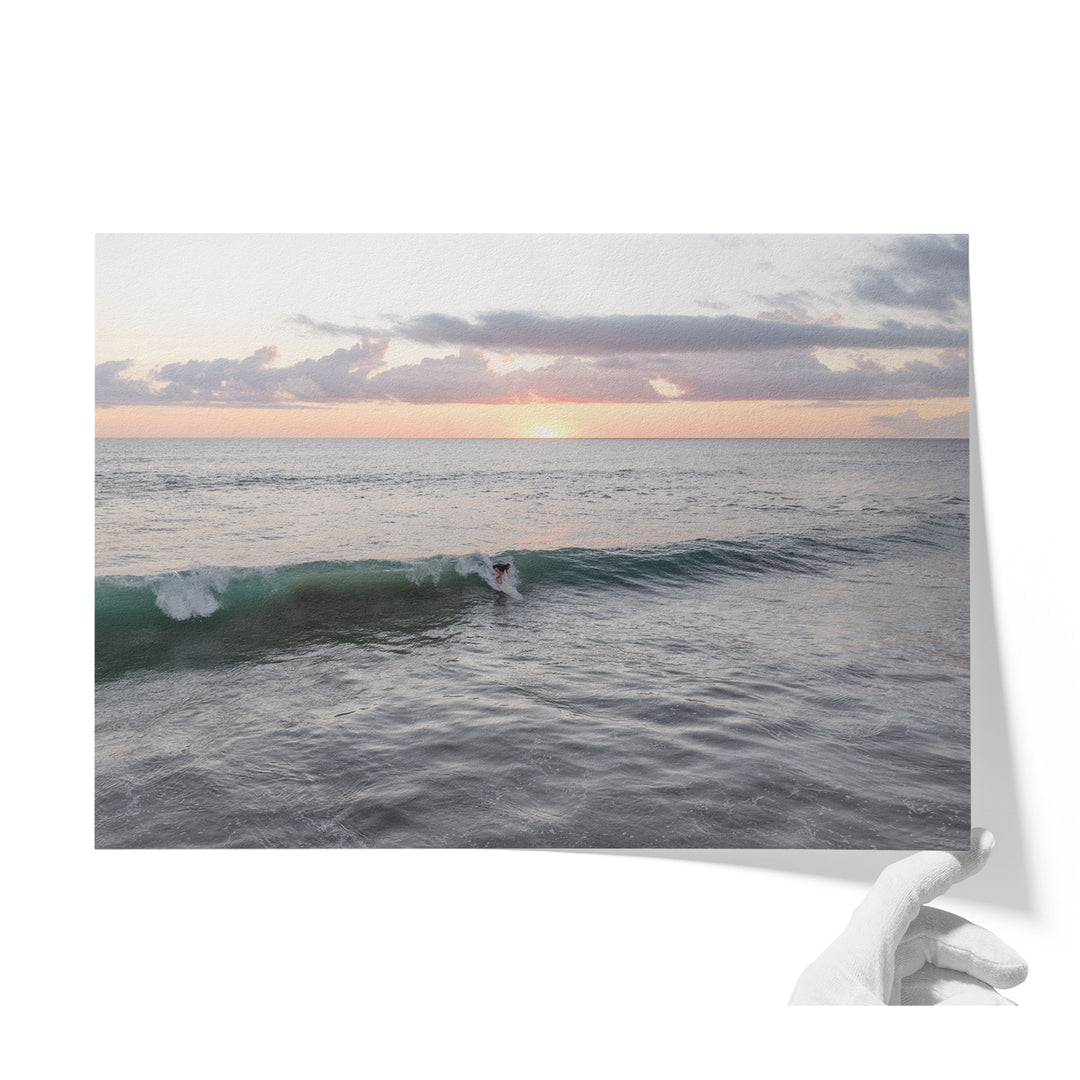 Riding the Wave at Sunset I, Costa Rica unframed print on matte fine art paper
