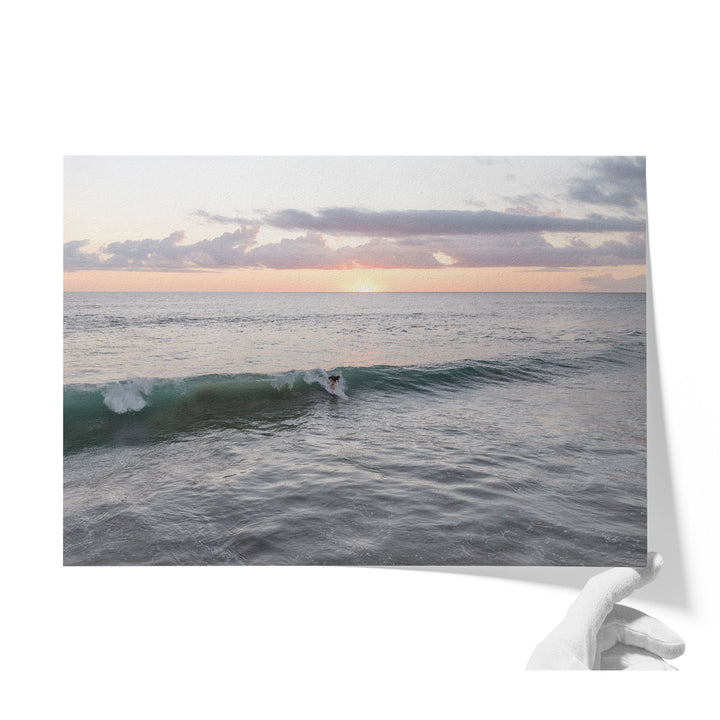 Riding the Wave at Sunset I, Costa Rica unframed print on matte fine art paper