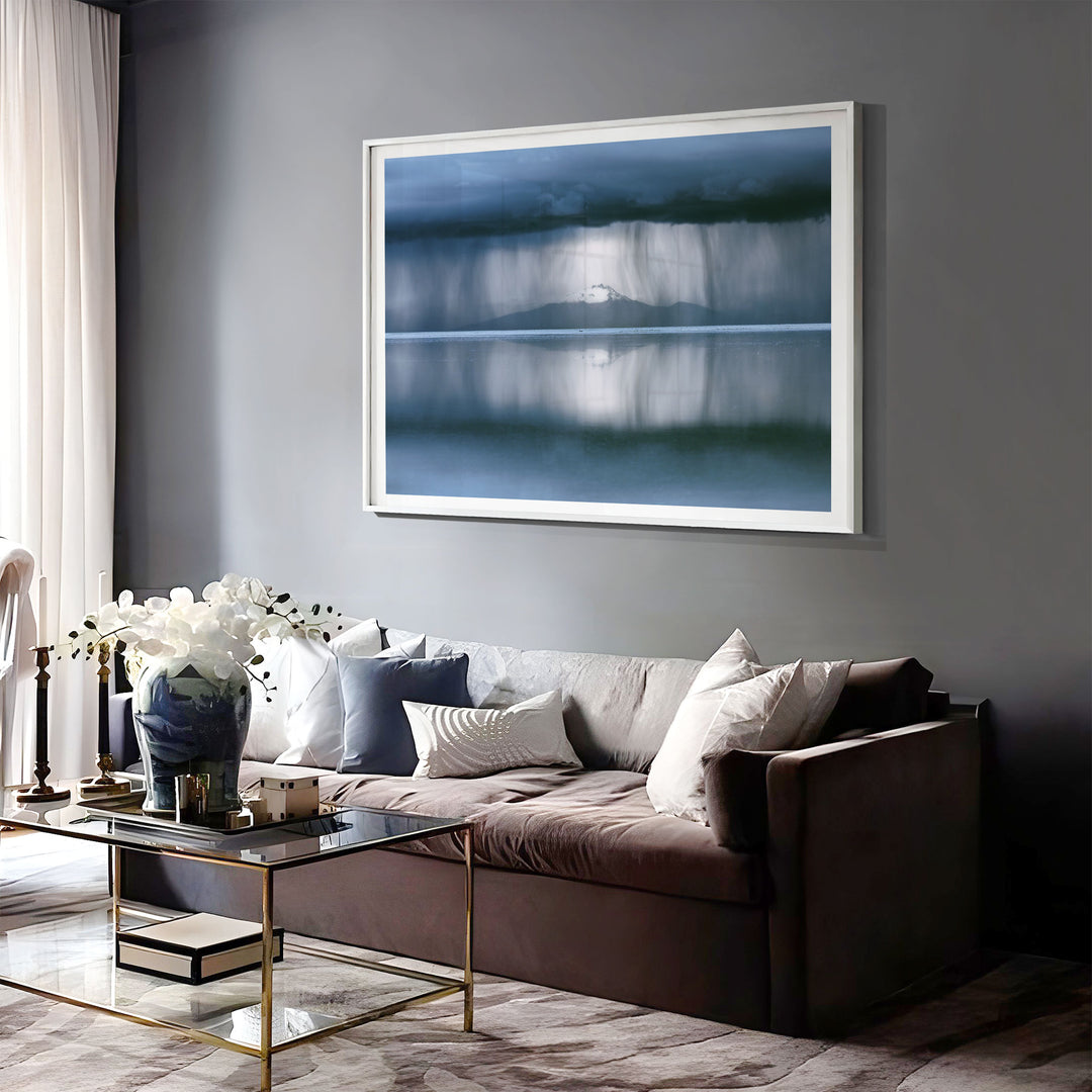 Storm over Salar de Uyuni II, Bolivia print displayed in a bedroom setting