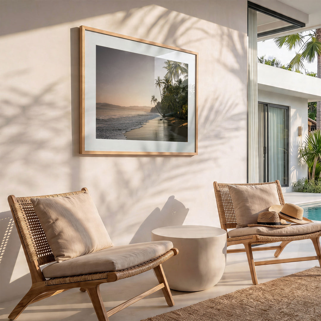 Palm Beach at Dawn, Drake Bay, Costa Rica wall art in a modern interior