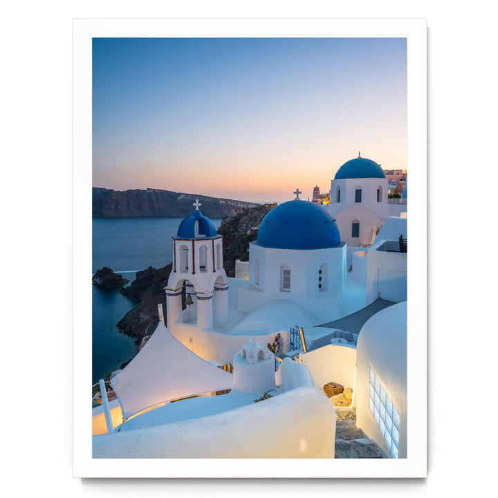 Iconic Santorini III, Oia, Greece print in a white frame without mat