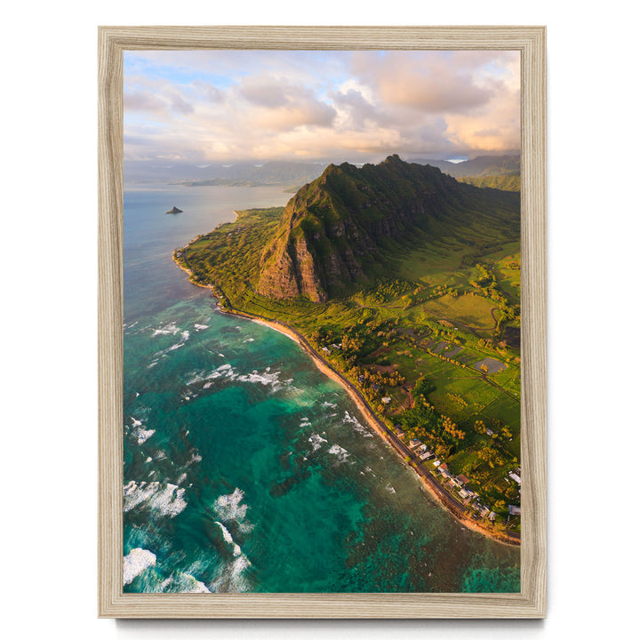 Oahu Sunrise II, Hawaii print in a natural wood frame without mat