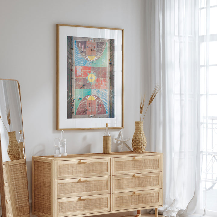 Painted Basketball Court from Above, Brazil wall art in a contemporary home