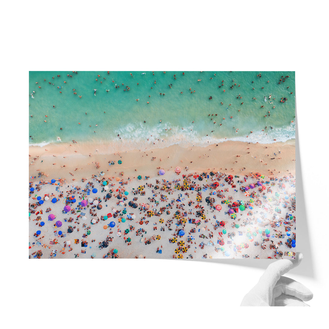 Beach Umbrellas from Above, Ipanema, Rio de Janeiro, Brazil unframed print on lustre photo paper