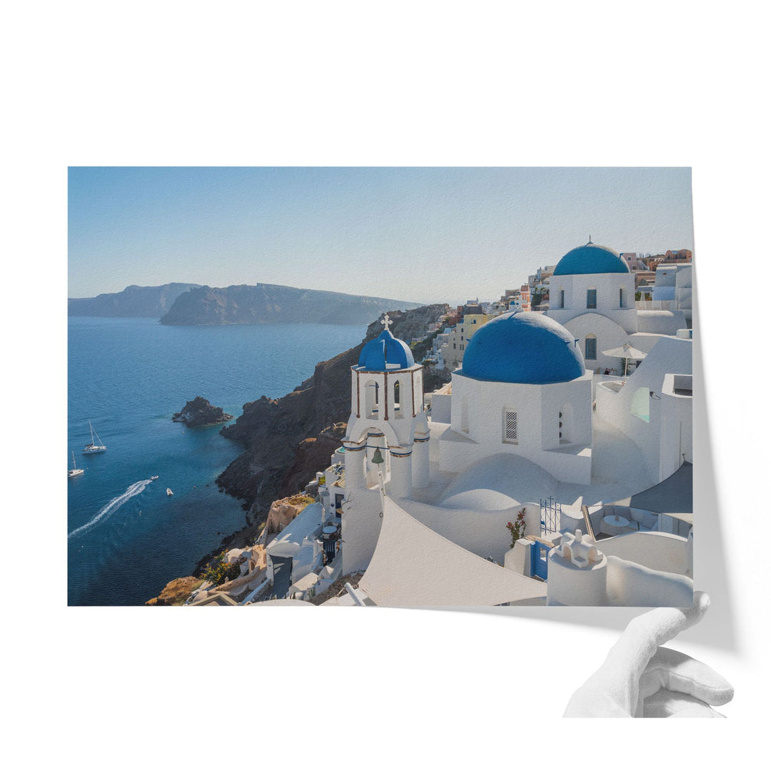 Blue Santorini, Oia, Greece unframed print on matte fine art paper