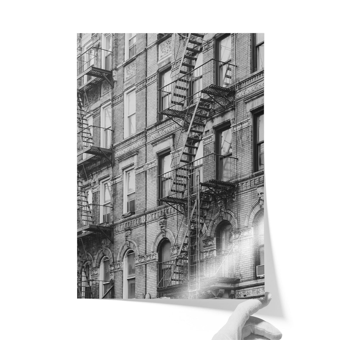 Fire Escapes, New York City – B&amp;W unframed print on lustre photo paper