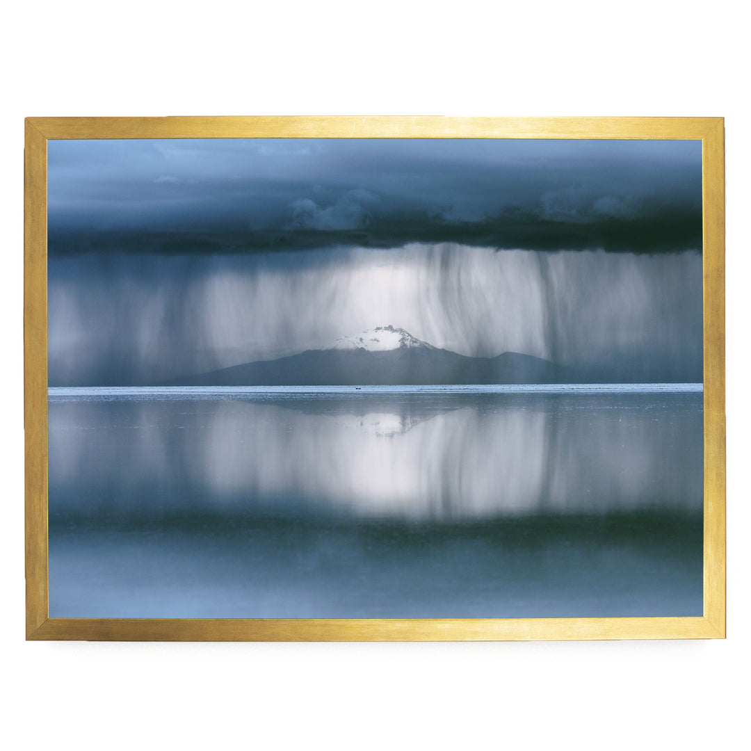 Storm over Salar de Uyuni II, Bolivia print in a gold frame without mat