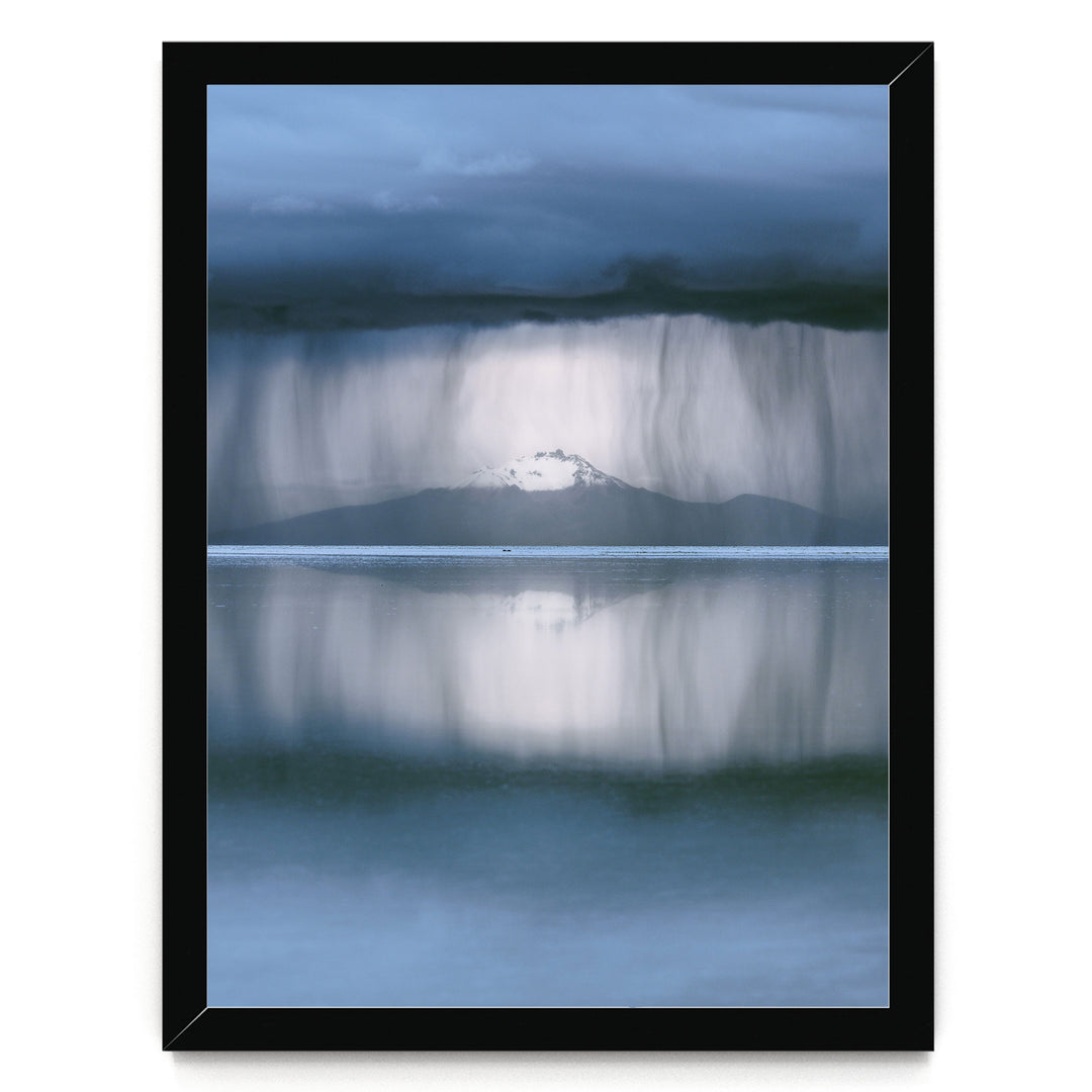 Storm over Salar de Uyuni I, Bolivia print in a black frame without mat