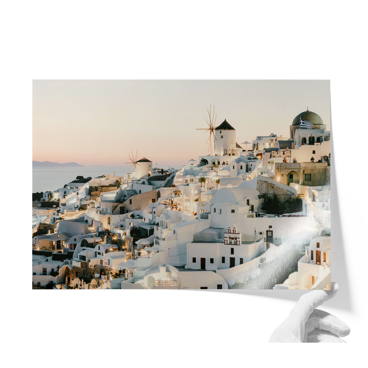 Sunset in Oia IV, Santorini, Greece unframed print on lustre photo paper