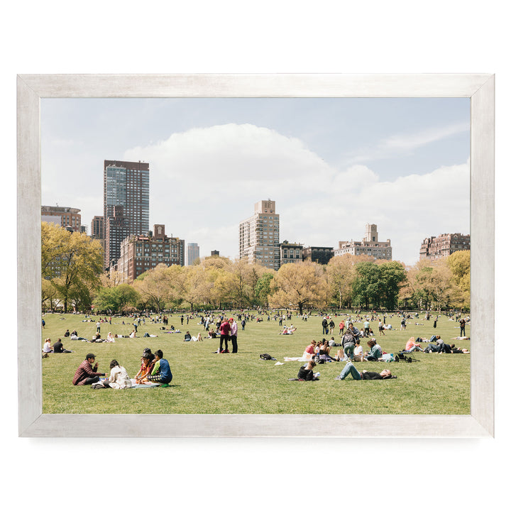 Sheep Meadow, Central Park, New York City print in a silver frame without mat