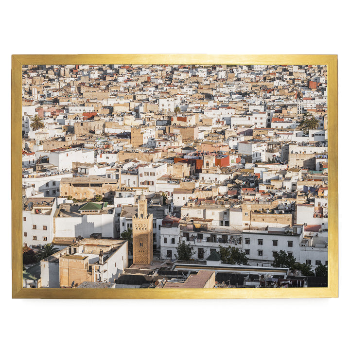 Medina of Rabat from Above, Morocco print in a gold frame without mat