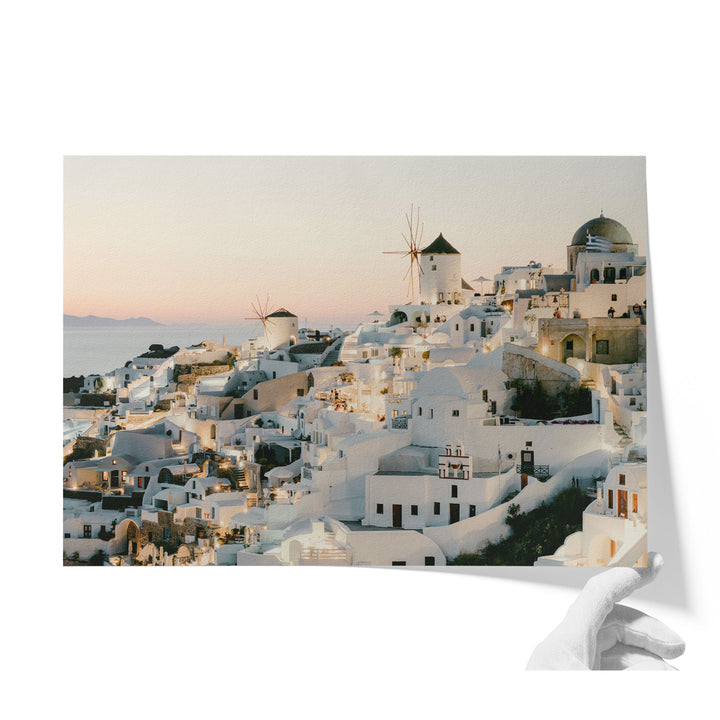 Sunset in Oia IV, Santorini, Greece unframed print on matte fine art paper